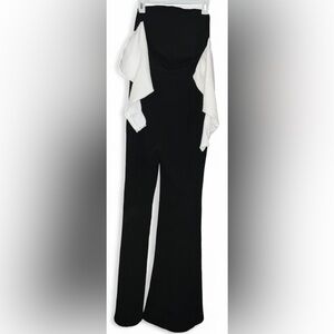 SHEIN Off the Shoulder Festive Black and White Women's Jumpsuit Size L (NWT)